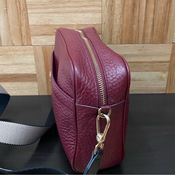 FURLA Avril BAPWAVR Burgundy Wine Pebbled Leather Guitar Strap Crossbody Bag - Picture 4 of 16